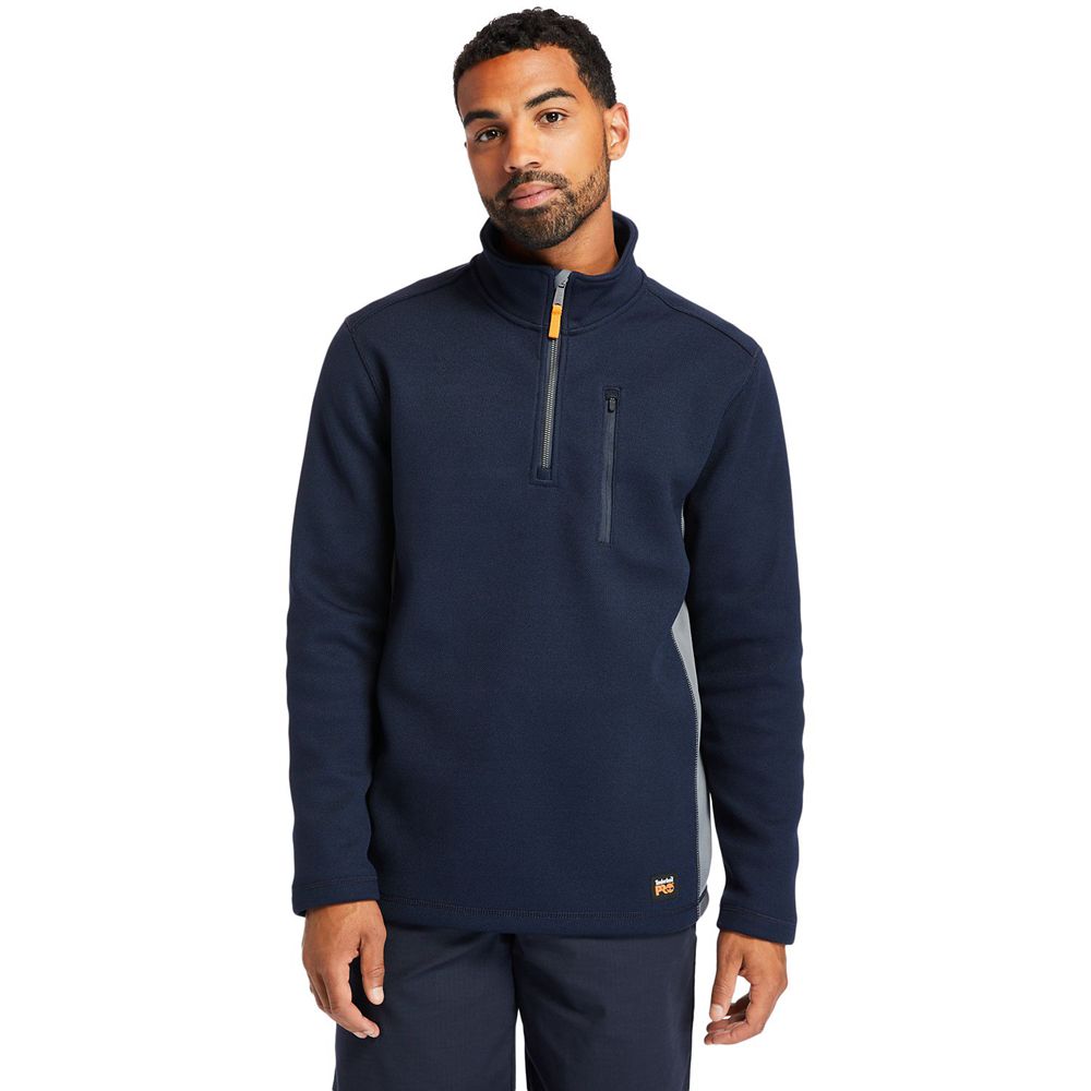 Timberland Φουτερ Ανδρικα Σκουρο Μπλε - Pro® Studwall Quarter-Zip Textured Fleece - Greece 7806423-B